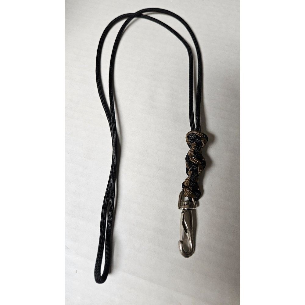 Paracord Keychain Lanyard‎ Coyote Brown Black
